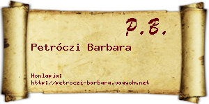 Petróczi Barbara névjegykártya